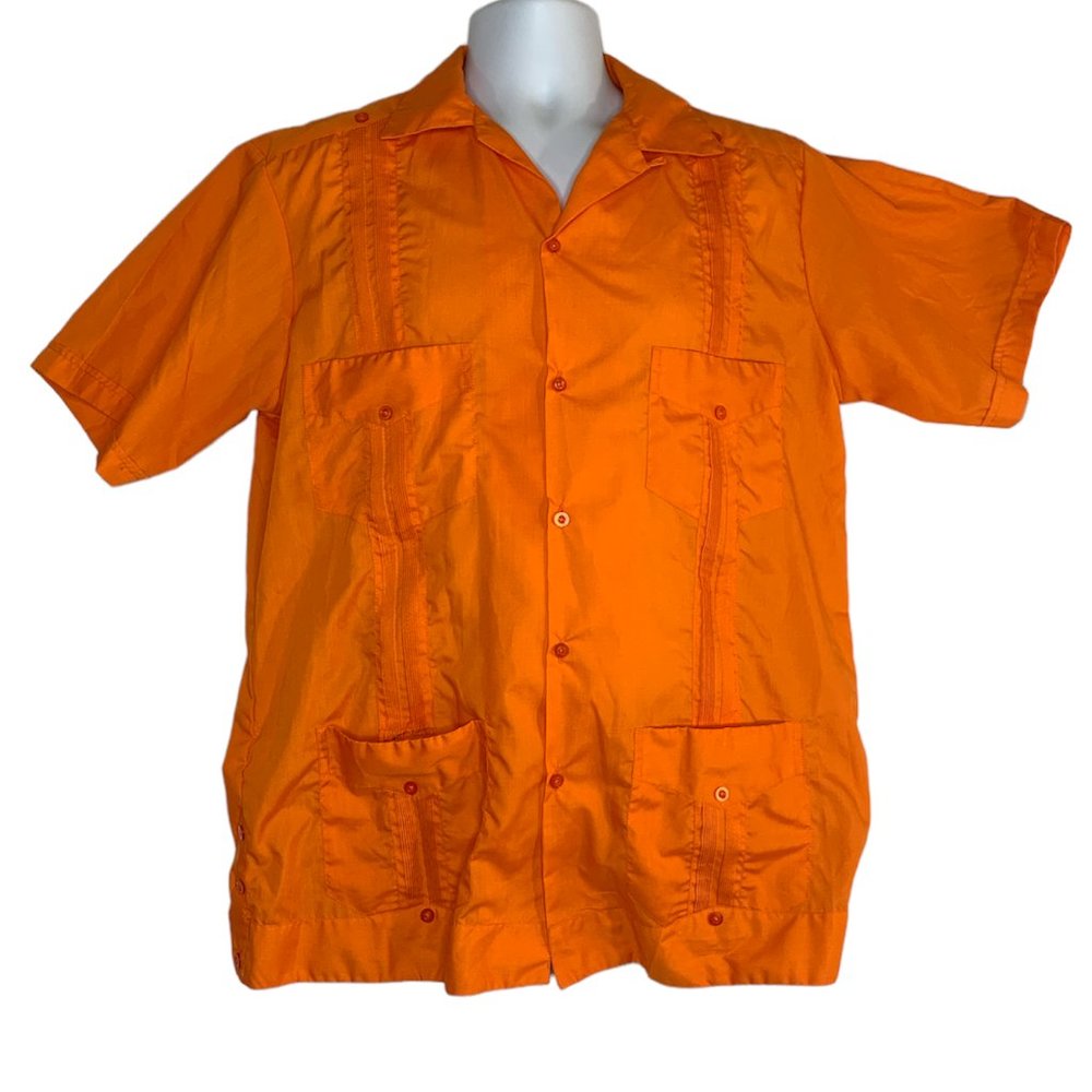 Guayabera Premium Men's Lightweight Short Sleeve Panel Button-Down Shirt Size 40